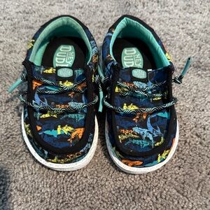 Hey Dude Kids Navy Multi Shark Print Slip-On Sneakers